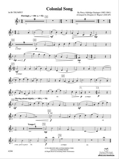 Colonial Song: 1st B-flat Trumpet