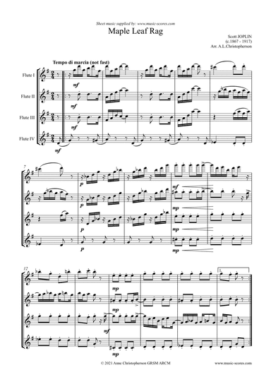 Maple Leaf Rag - Flute Quartet