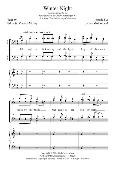 Winter Night: from "Mementos Of Millay"