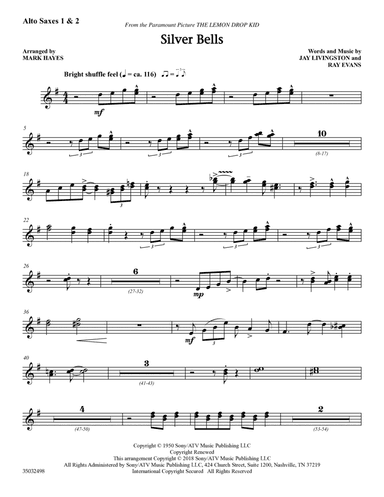 Silver Bells (arr. Mark Hayes) - Alto Sax 1 & 2