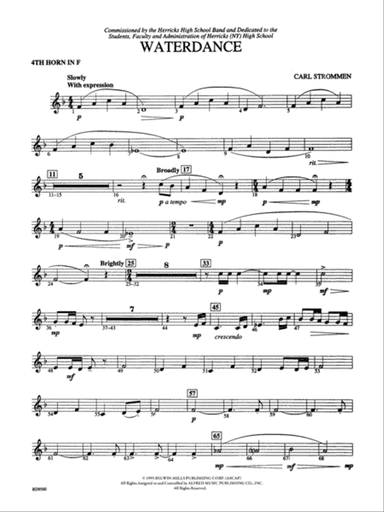 Waterdance: 4th F Horn