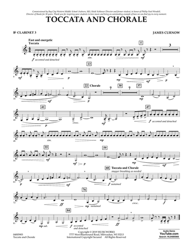 Toccata and Chorale - Bb Clarinet 3