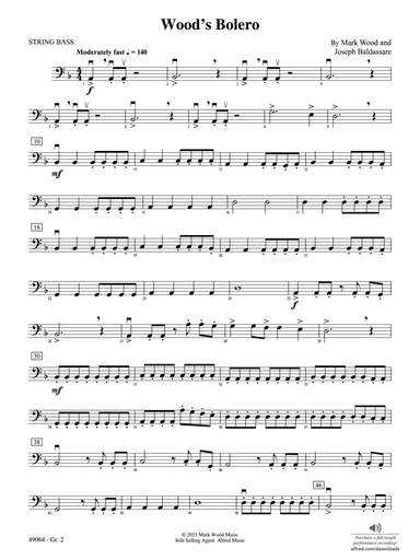 Wood's Bolero: String Bass - Grade 2