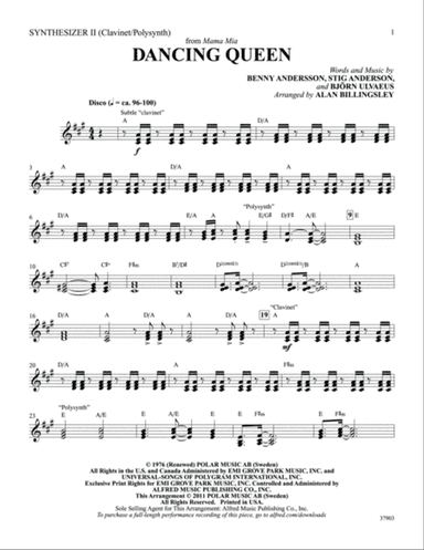 Dancing Queen (from Mamma Mia!): 2nd Synthesizer