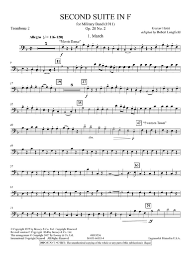 Second Suite in F (arr. Robert Longfield) - Trombone 2