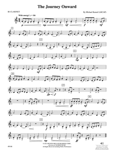 The Journey Onward: 1st B-flat Clarinet