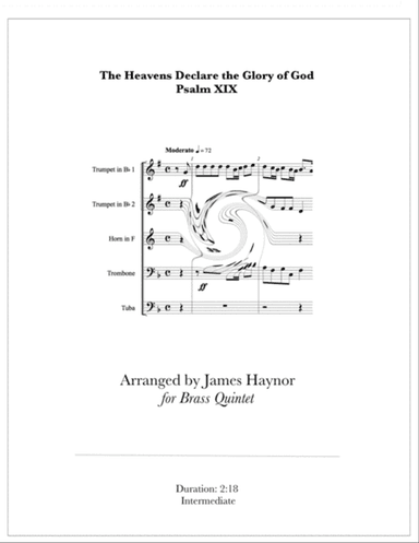 The Heavens Declare the Glory of God for Brass Quintet