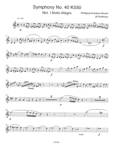Mozart Symphony No. 40 in G minor, Movement 1 Trumpet 1 only