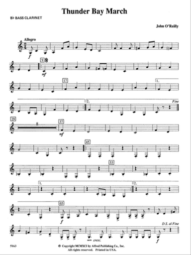 Thunder Bay March: B-flat Bass Clarinet