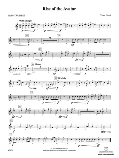 Rise of the Avatar: 1st B-flat Trumpet