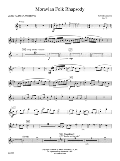 Moravian Folk Rhapsody: 2nd E-flat Alto Saxophone