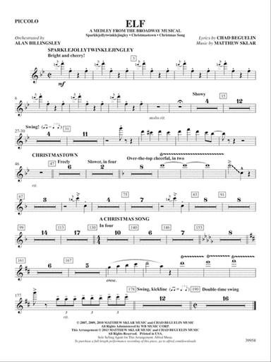 Elf: A Medley from the Broadway Musical: Piccolo