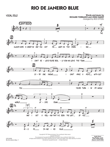 Rio de Janeiro Blue (Key: C min) (arr. Rick Stitzel) - Vocal Solo
