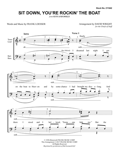 Sit Down, You're Rockin' The Boat (from Guys And Dolls) (arr. David Wright)