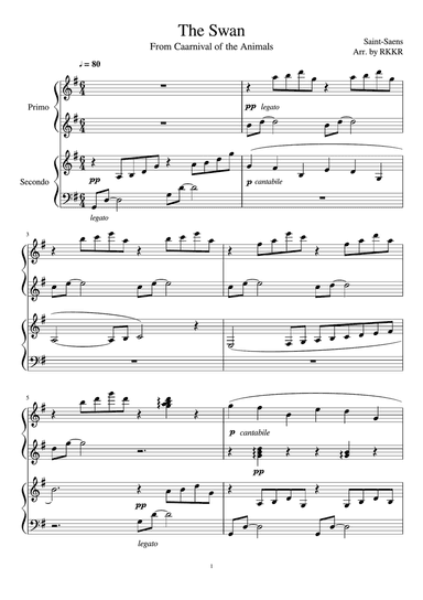 The Swan (4Hands Piano)