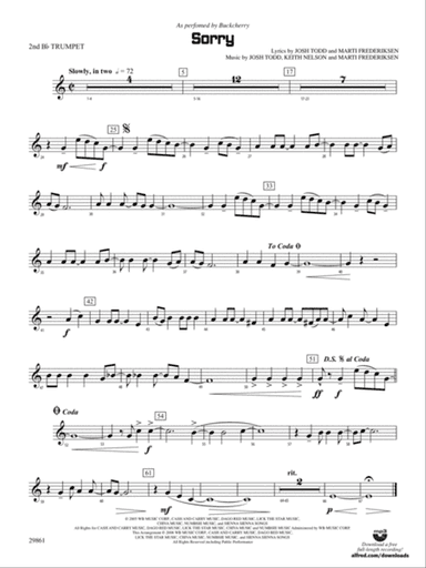 Sorry: 2nd B-flat Trumpet