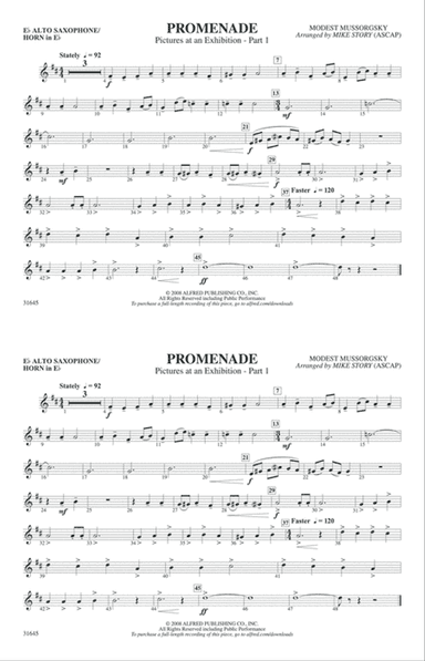 Promenade: E-flat Alto Saxophone