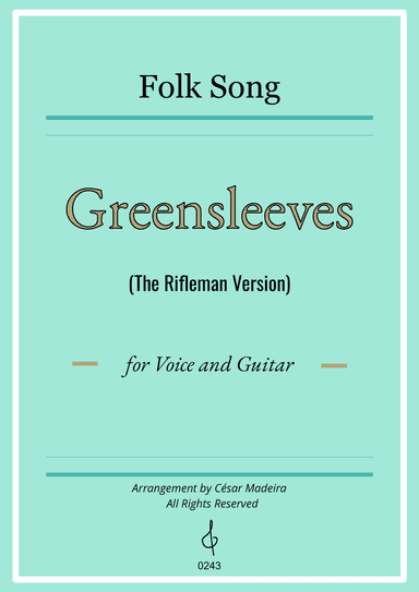 Greensleeves - Voice and Guitar (Individual Parts)