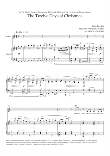 The Twelve Days of Christmas (solo/low)