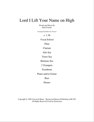 Lord, I Lift Your Name On High