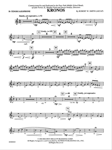 Kronos: B-flat Tenor Saxophone