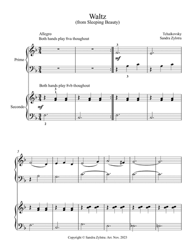 Waltz (late elementary piano duet)