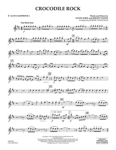 Crocodile Rock (arr. Robert Longfield) - Eb Alto Saxophone 1