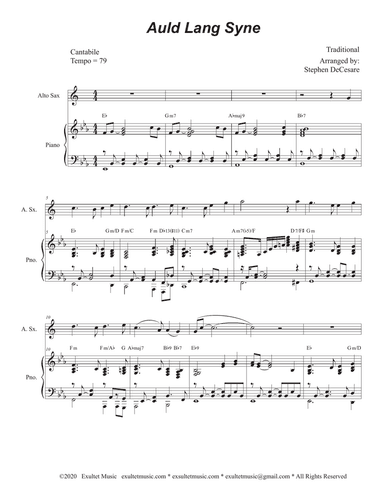 Auld Lang Syne (Alto Saxophone and Piano)