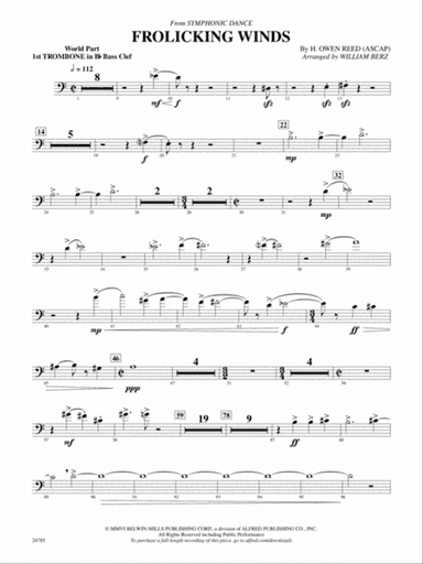 Frolicking Winds (from Symphonic Dance): (wp) 1st B-flat Trombone B.C.