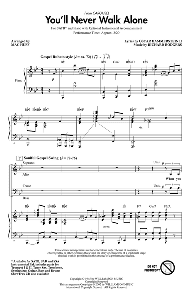You'll Never Walk Alone (from Carousel) (arr. Mac Huff)