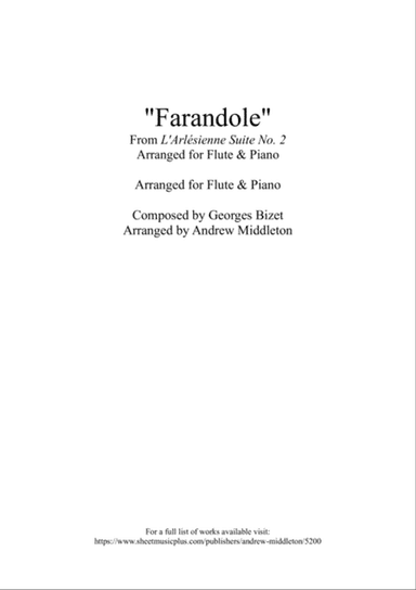 Farandole arranged for Flute and Piano