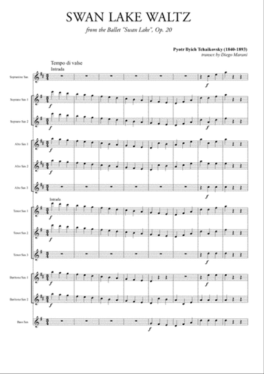 Swan Lake Waltz for Saxophone Ensemble