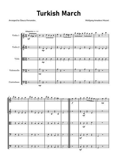 Turkish March by Mozart - String Quintet