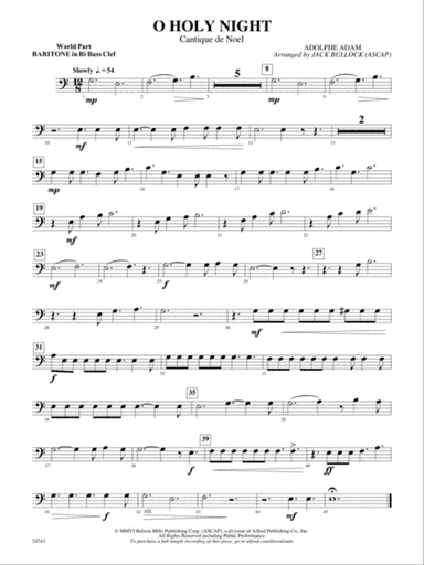 O Holy Night (Cantique de Noel): (wp) B-flat Baritone B.C.