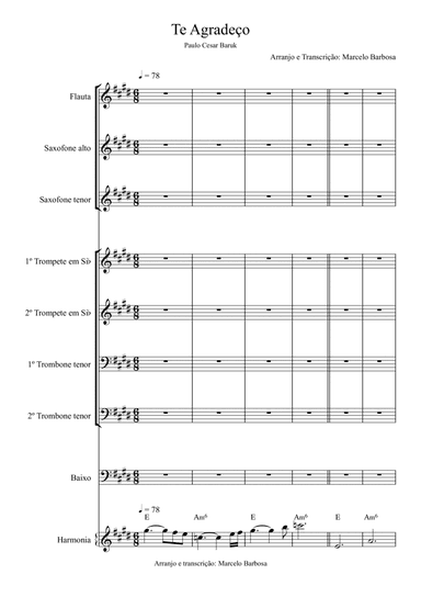 Te Agradeço - Score Only