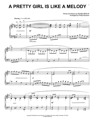 A Pretty Girl Is Like A Melody (arr. Phillip Keveren)