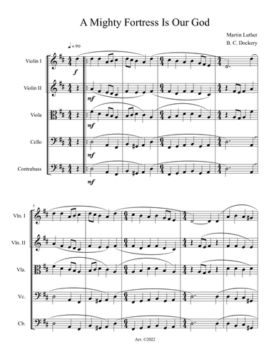 A Mighty Fortress is Our God (String Quintet or Orchestra)