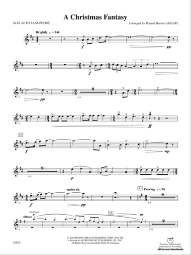 A Christmas Fantasy: E-flat Alto Saxophone