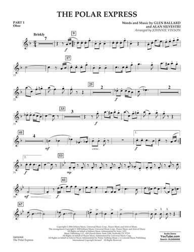 The Polar Express (arr. Johnnie Vinson) - Pt.1 - Oboe