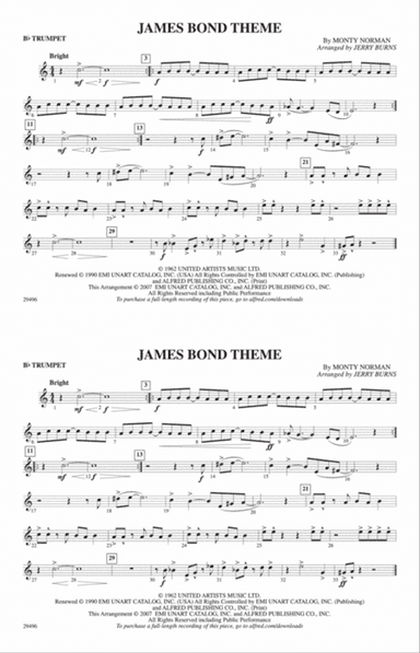 James Bond Theme: 1st B-flat Trumpet