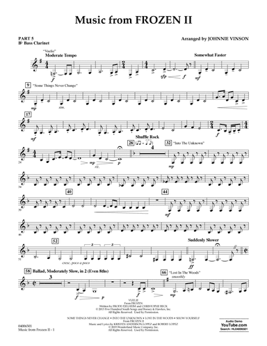 Music from Disney's Frozen 2 (arr. Johnnie Vinson) - Pt.5 - Bb Bass Clarinet