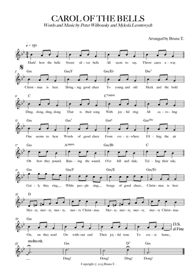 Carol of the Bells (Lead Sheet)