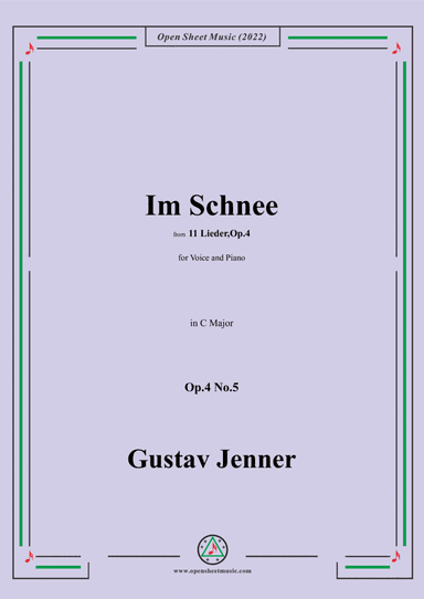 Jenner-Im Schnee,in C Major,Op.4 No.5