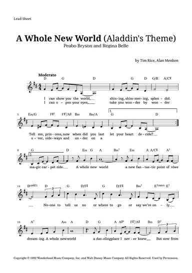 A Whole New World (aladdin's Theme)