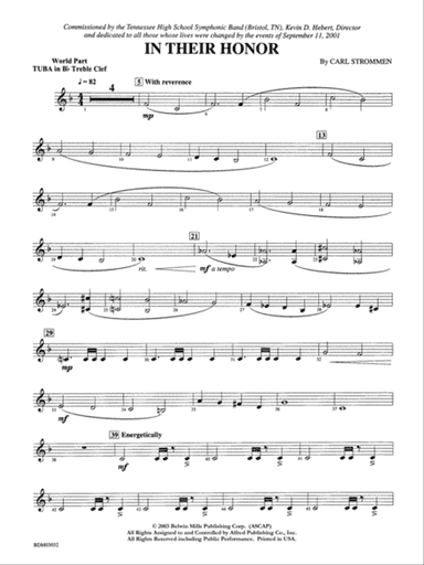 In Their Honor: WP B-flat Tuba T.C.
