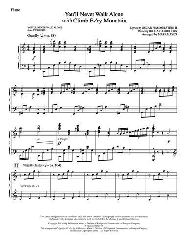 You'll Never Walk Alone (with Climb Every Mountain) - Piano