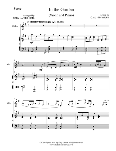 IN THE GARDEN (Violin/Piano and Violin Part)