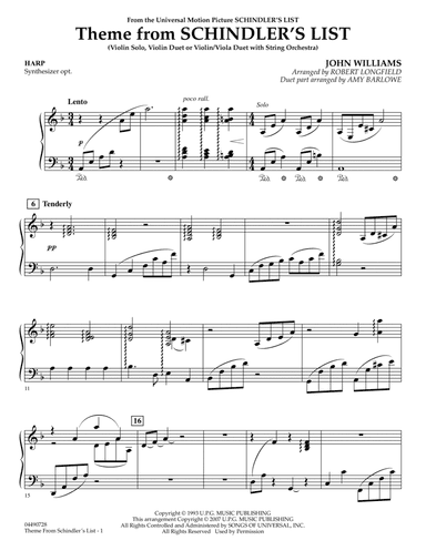 Theme from Schindler's List - Harp