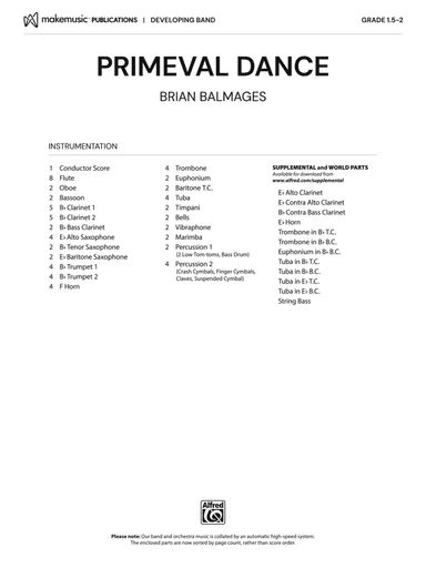 Primeval Dance: Score