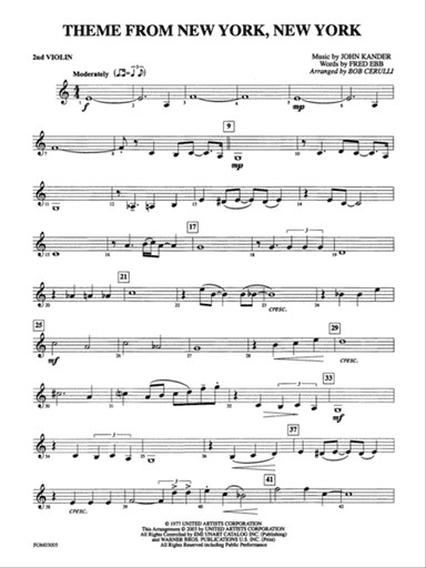 New York, New York, Theme from: 2nd Violin